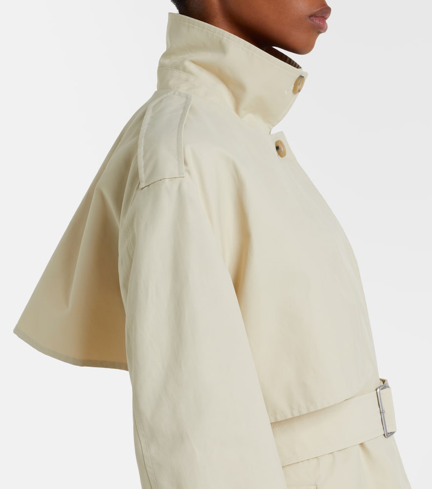 Cotton-blend cropped trench coat