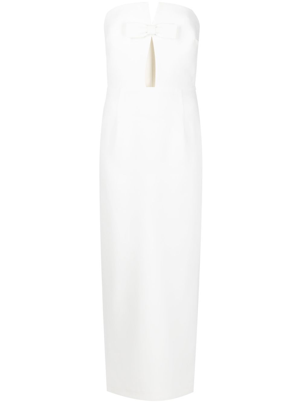 Bow-detail strapless gown - White