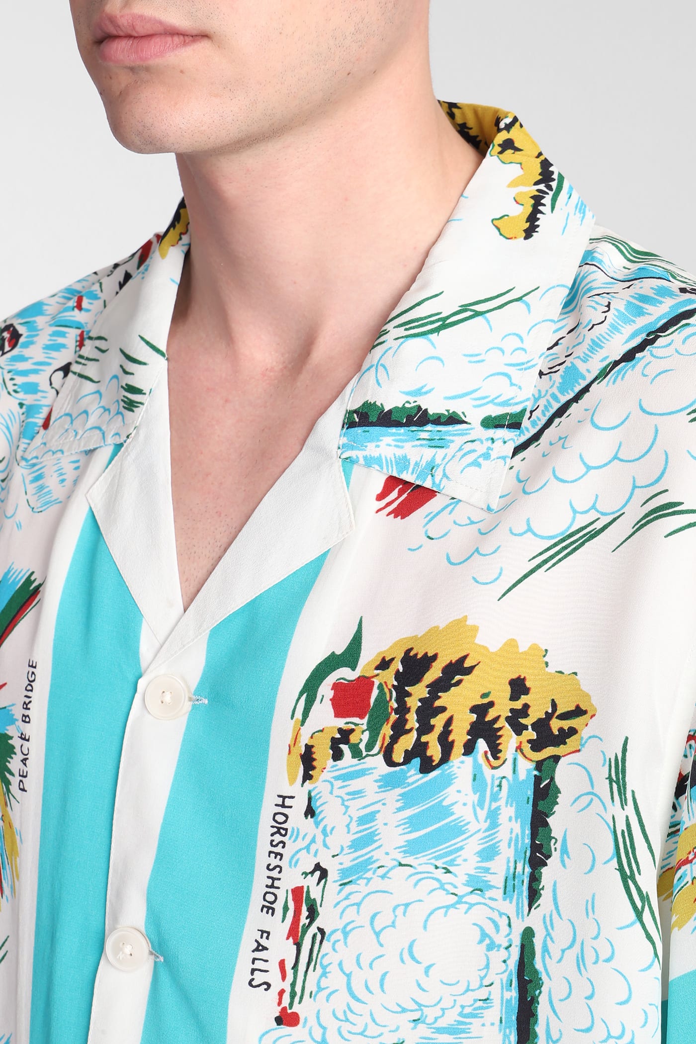 Graphic-print silk shirt - White