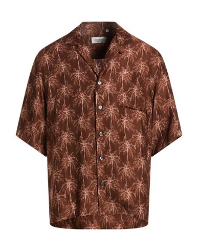 Man Shirt Brown Size M Viscose
