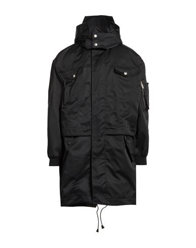 Man Overcoat & Trench Coat Black Size 36 Polyester