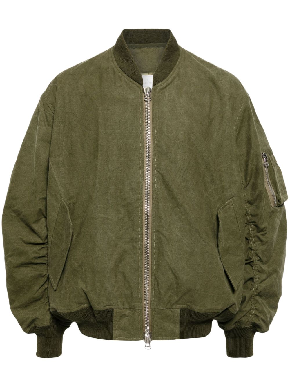 Padded canvas bomber jacket - Green