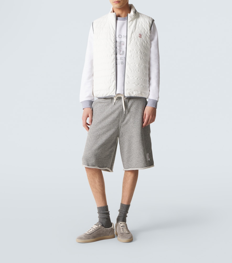 Printed cotton and linen sweatshirt