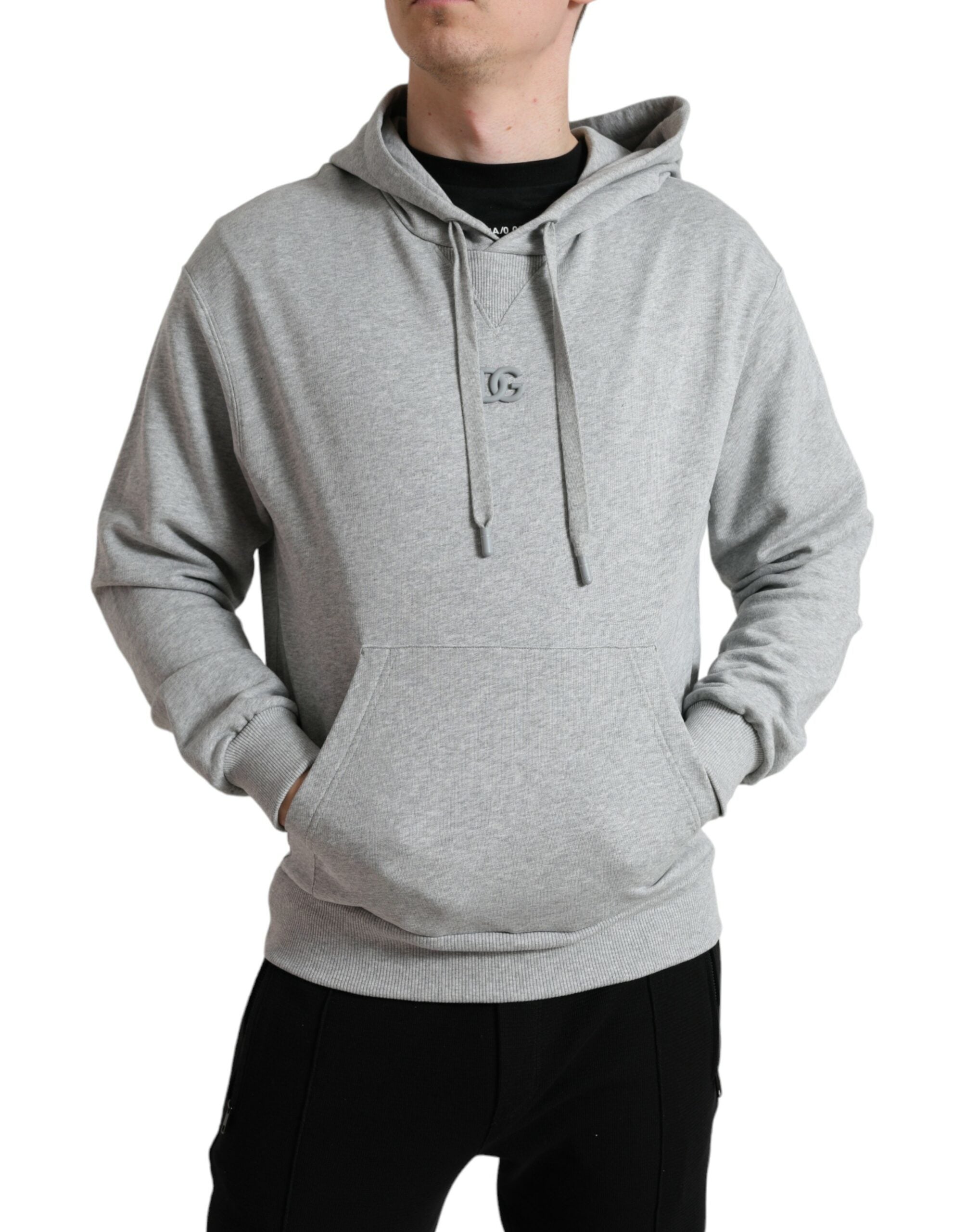 Logo-Embroidered Cotton Hoodie — Gray