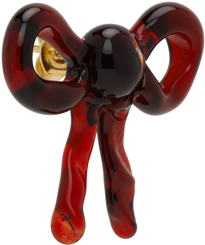 LEVENS JEWELS Red Small Lazo Single Earring