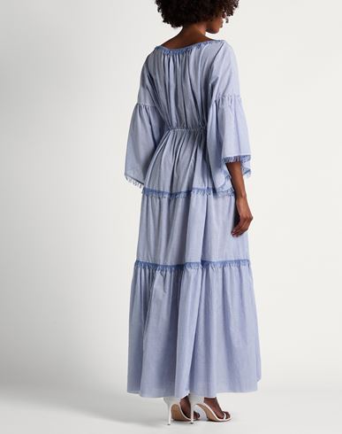 Woman Maxi dress Blue Size S Cotton