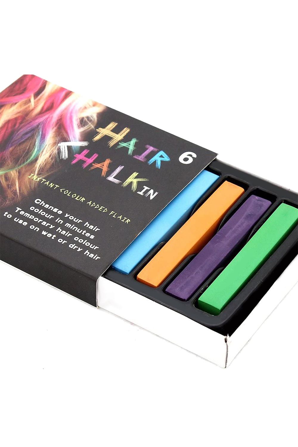 Neel Blue Temporary Hair Chalk Colour Pastel Dye, 6pcs in Colourbeauty