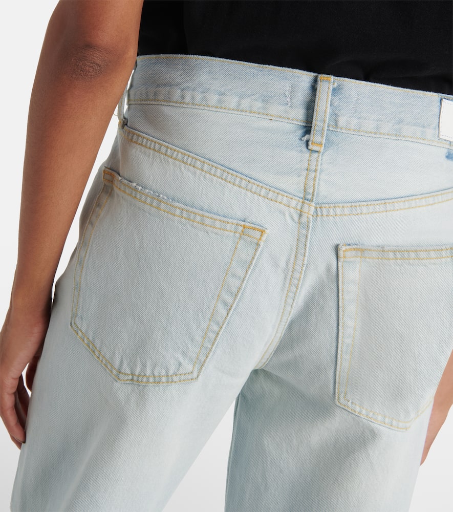 Loose Long distressed straight jeans