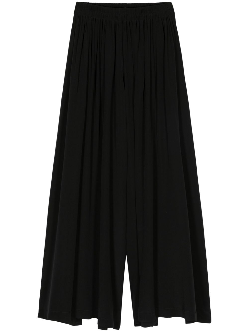 Wide-leg silk trousers - Black