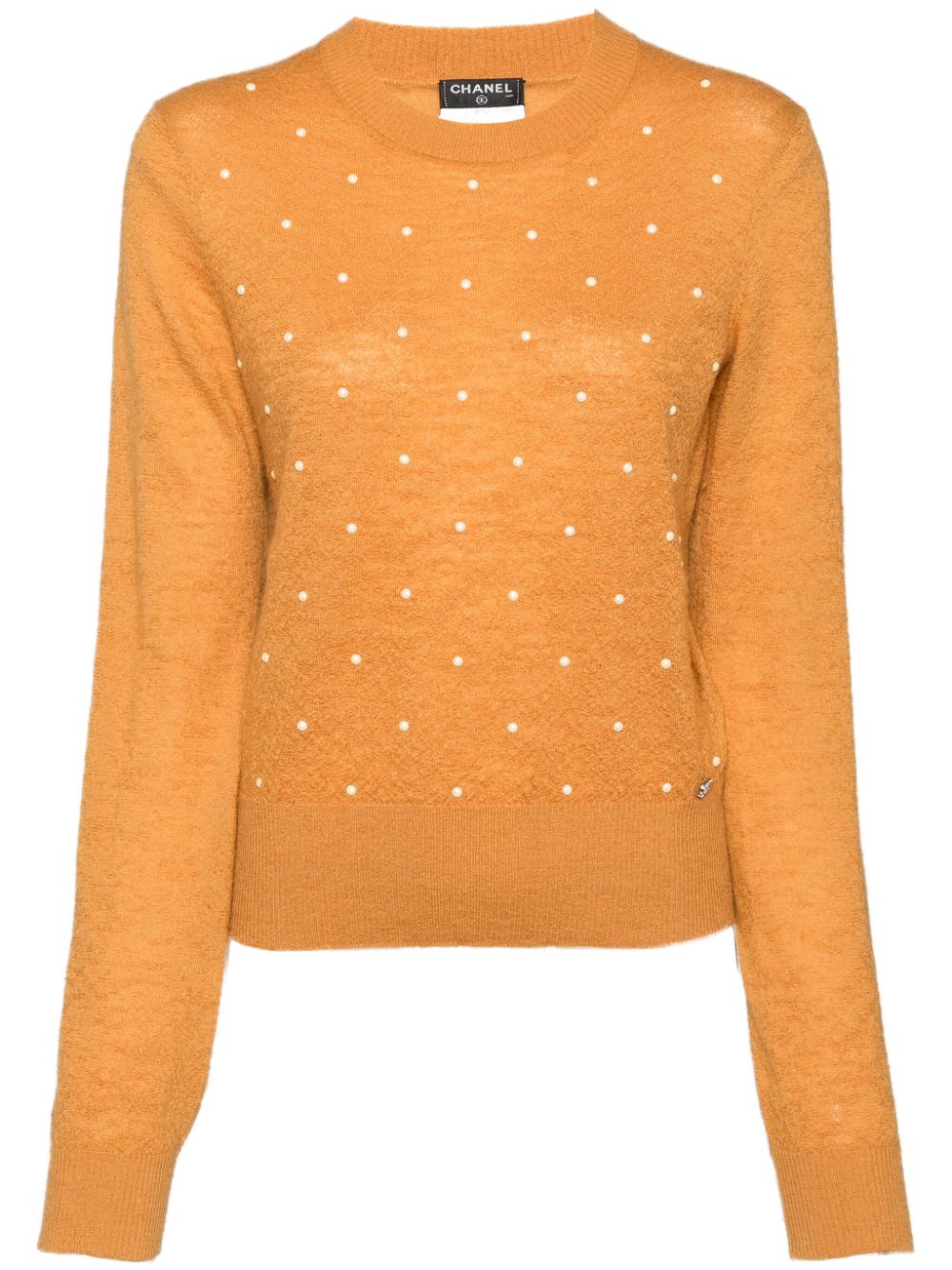 2022 CC faux-pearl jumper - Neutrals
