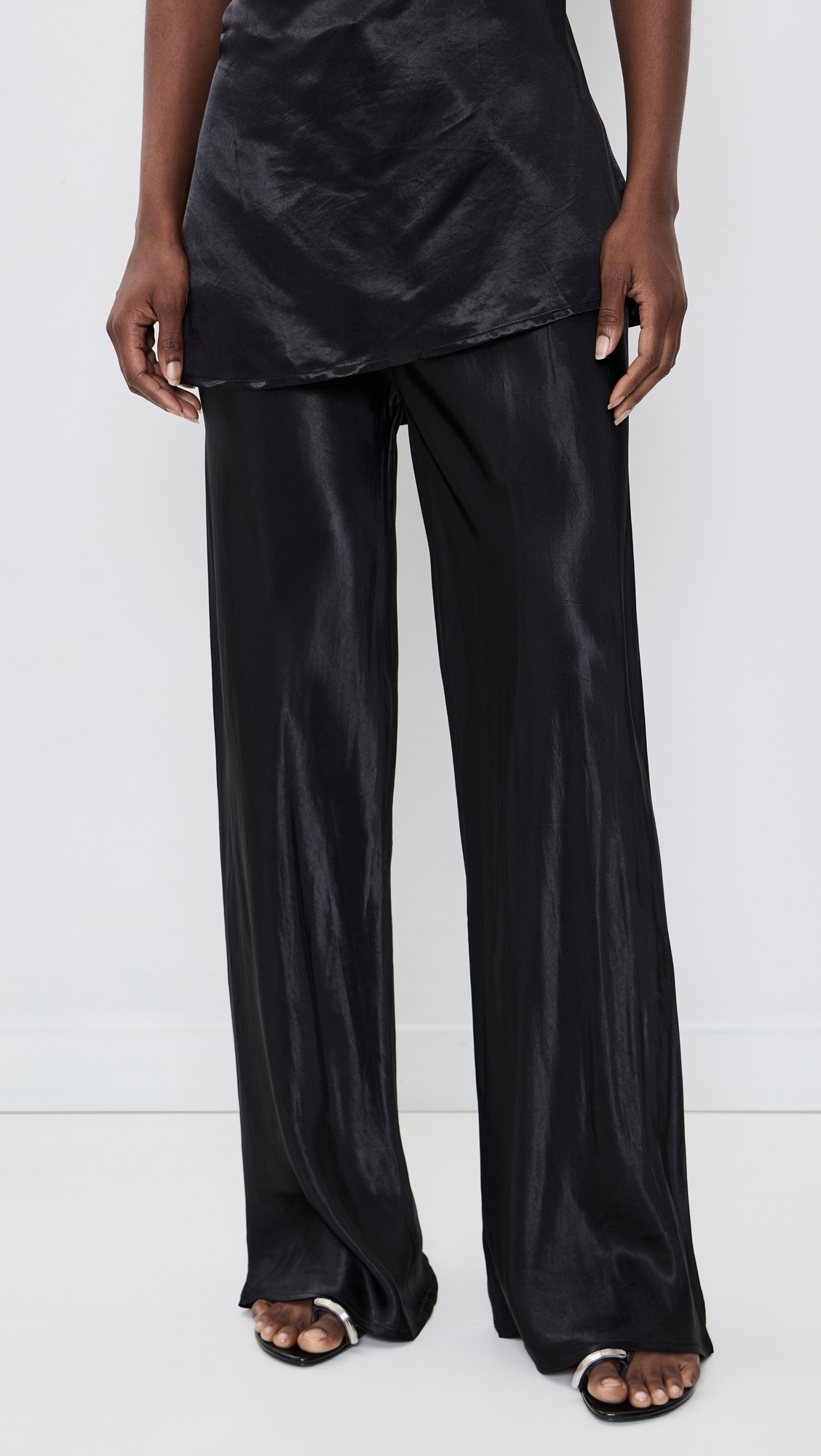 Rae Satin Pants Black