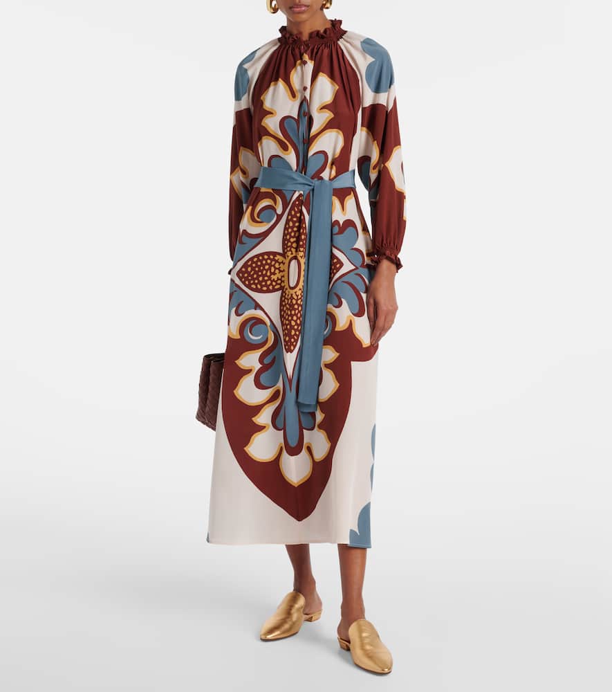 Cerere silk crêpe de chine midi dress