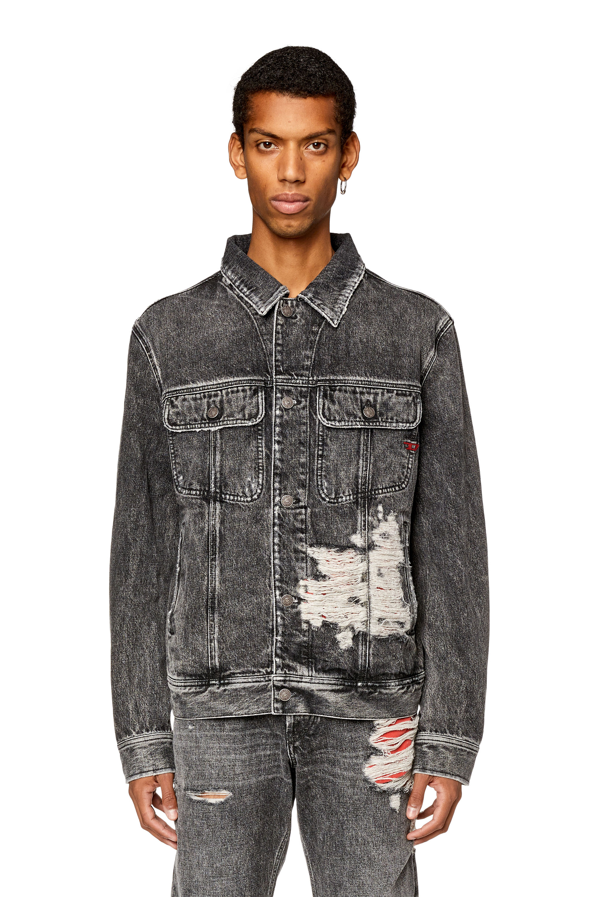 D-Barcy-S1 denim trucker jacket - Black