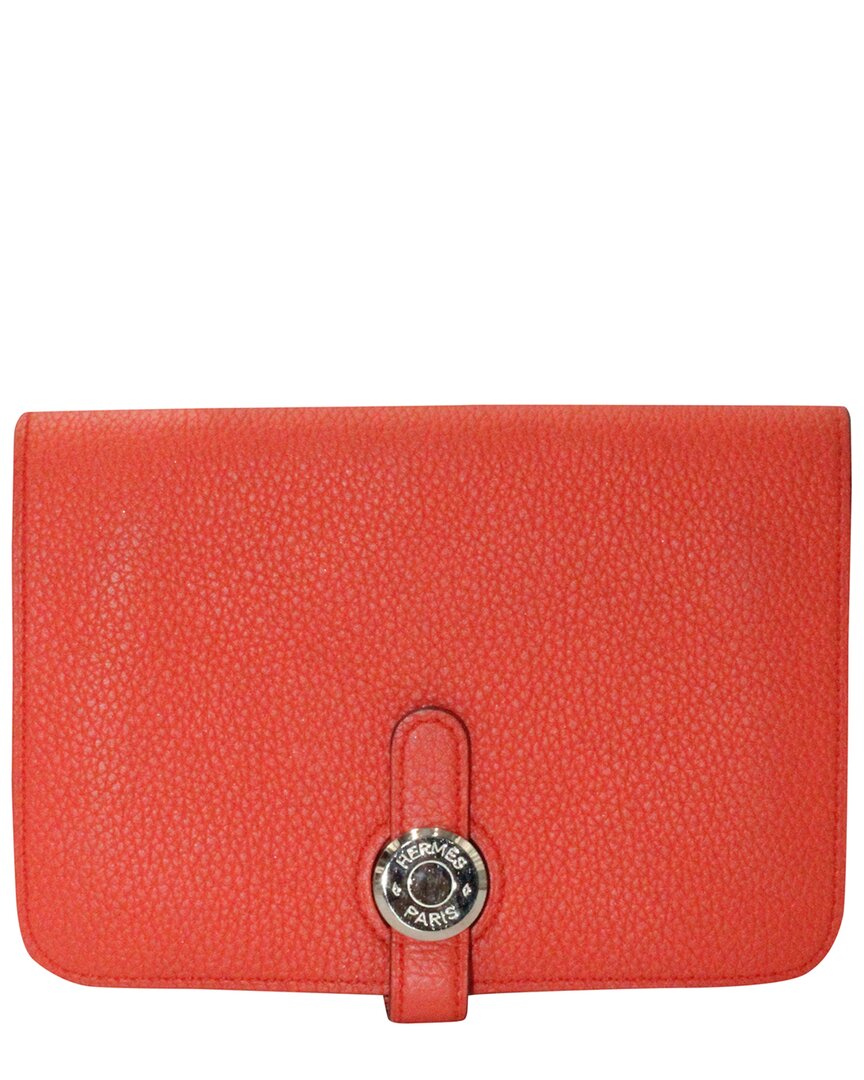 Orange Leather Dogon Compact Wallet (Authentic Pre-Loved)