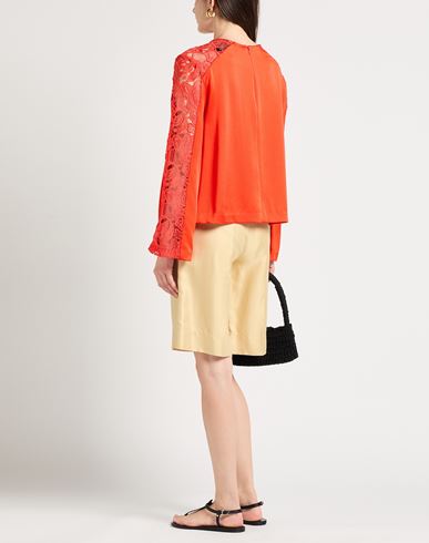 Woman Top Tomato red Size 4 Acetate, Viscose