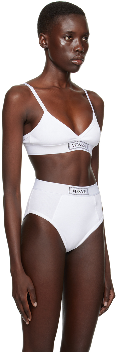 Versace Underwear White 90s Vintage Bralette