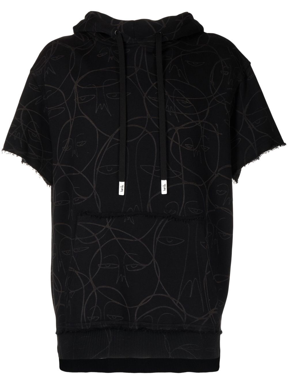 Laser short-sleeve hoodie - Black