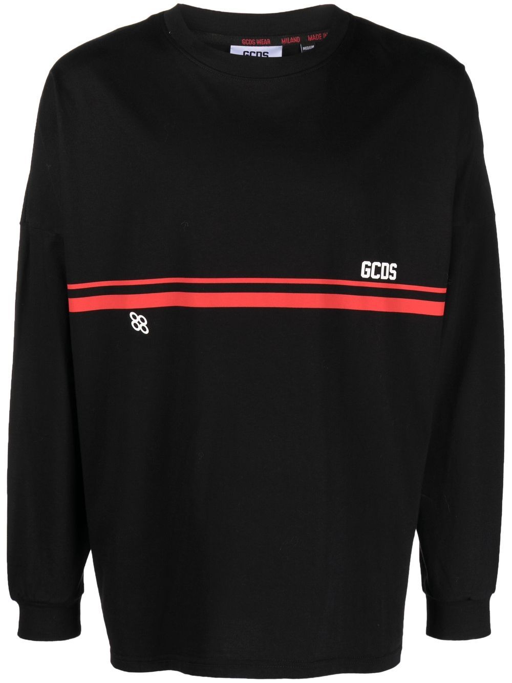 Logo-print striped swatshirt - Black