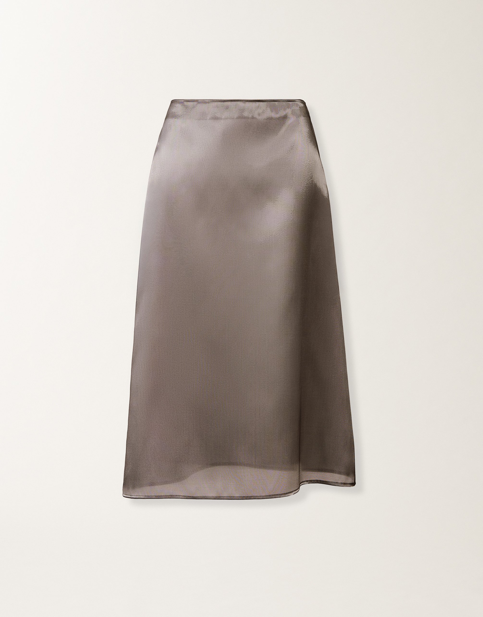 Midi skirt in water-reflective organza, shadow