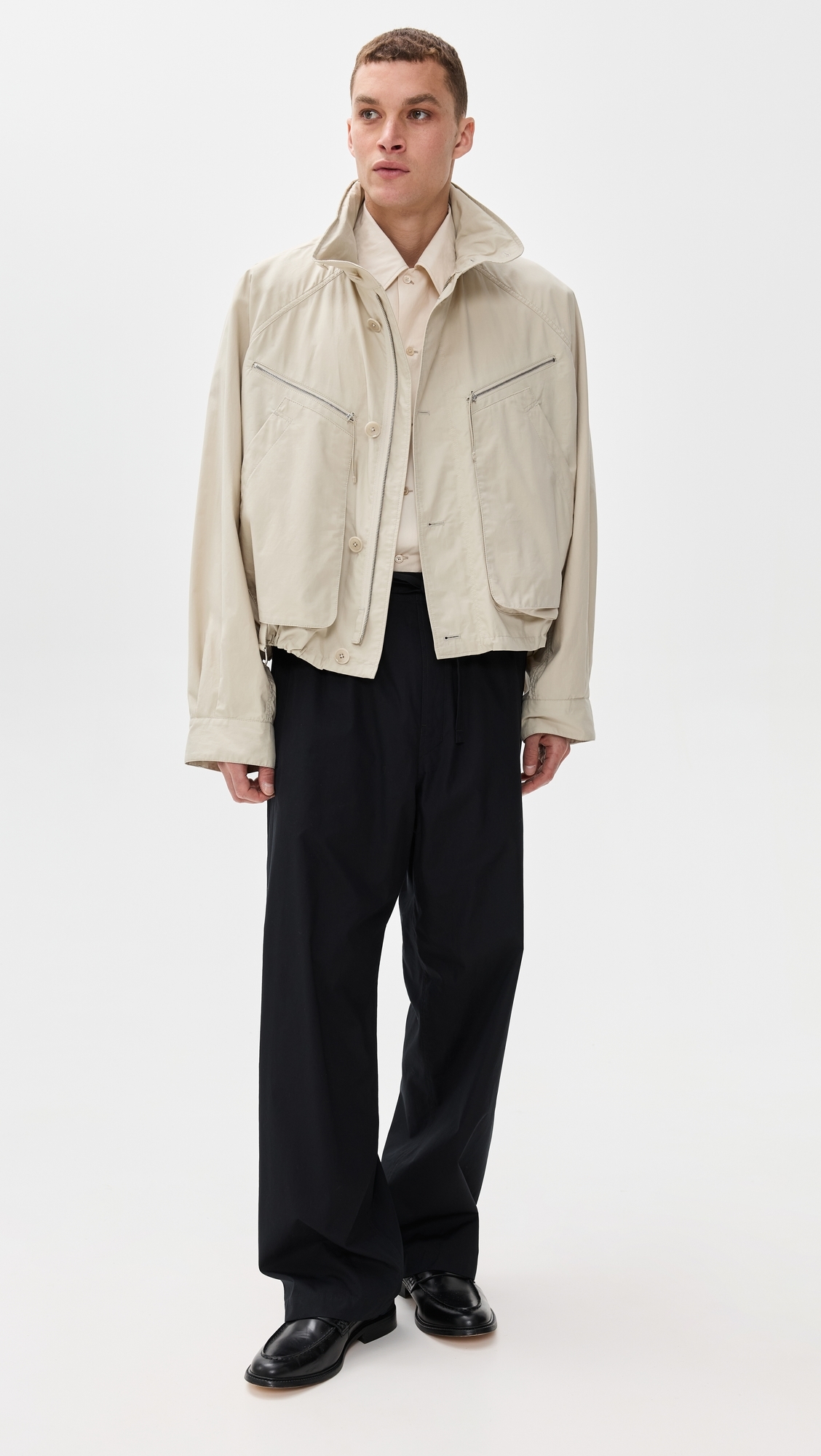 Lemaire Parachute Blouson Jacket Stone Beige