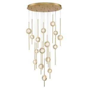 Brass Anodized Aluminum LED Chandelier from the Barletta Collection
