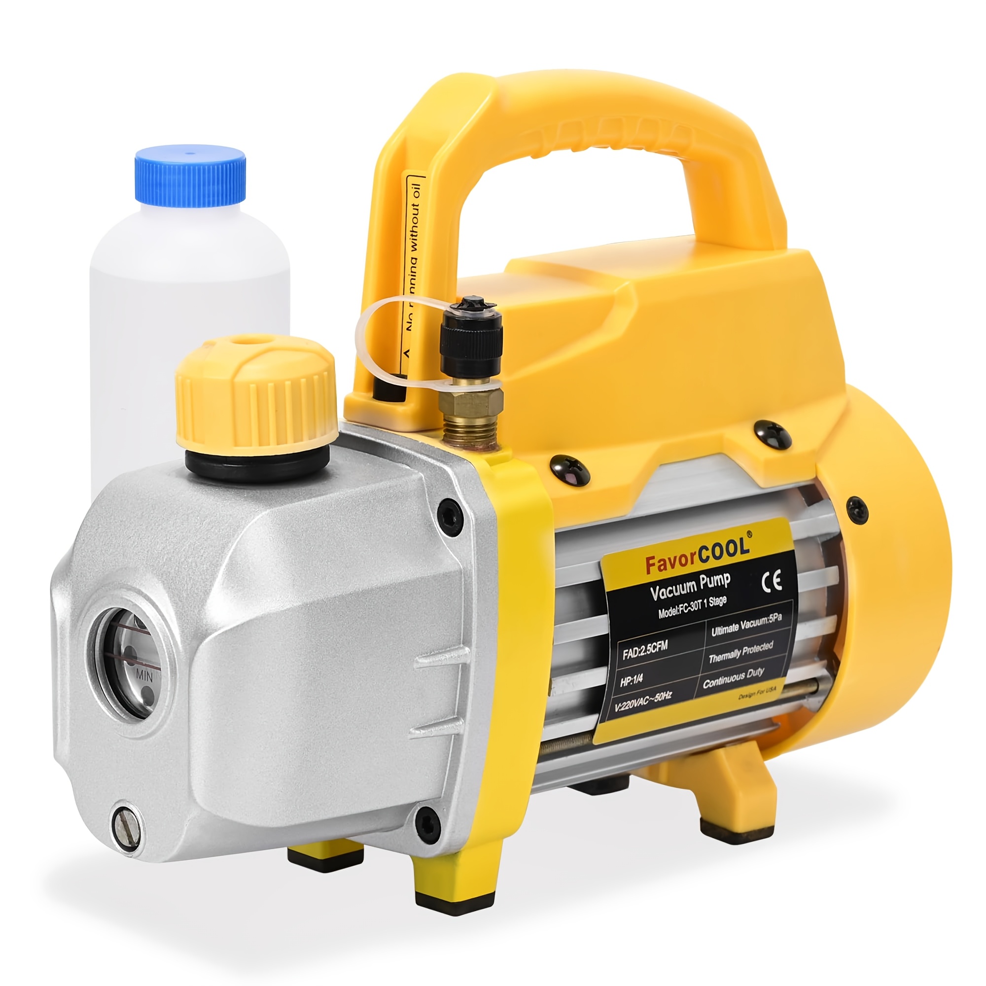 TEMU Vacuum Pump 3cfm Hvac Vacuum Pump 1/4 110v Rotary Vane Vacuum Pump, Air Conditioner Refrigerant For R134a R410a R22 Systems, Vacuum Pump