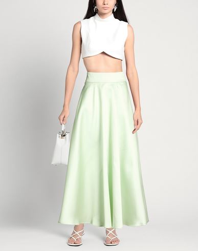 A Ligné Woman Maxi skirt Light green Size 8 Polyester, Silk