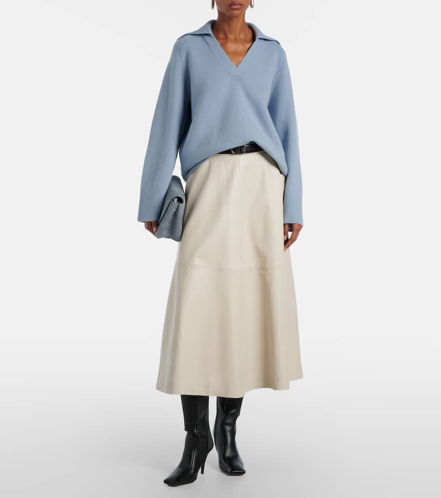 Wool and cashmere-blend polo sweater