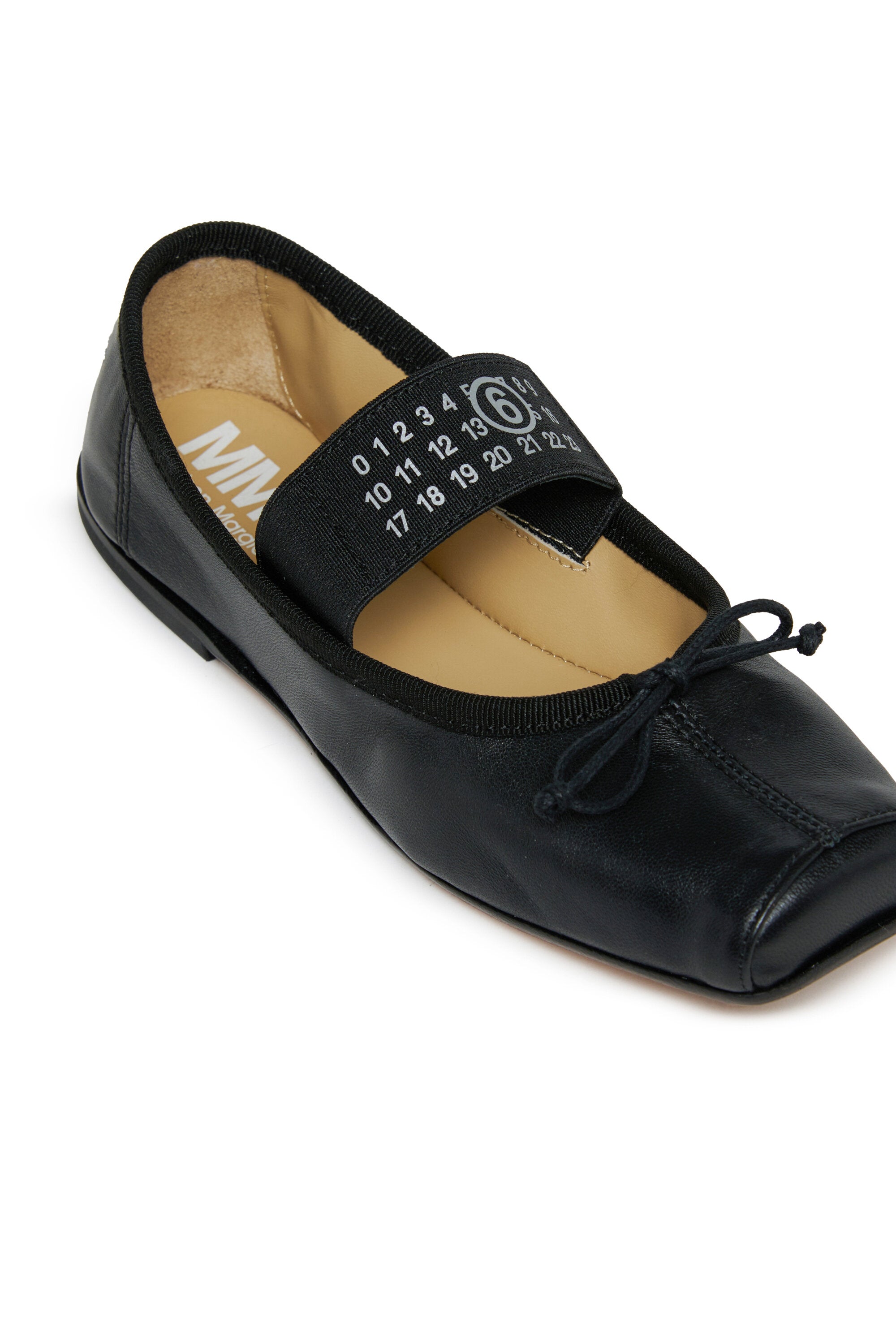 For Kids - Ballerine classiche in pelle con Numeric logo - Nero
