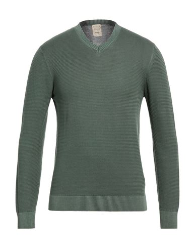 Man Sweater Military green Size 36 Cotton