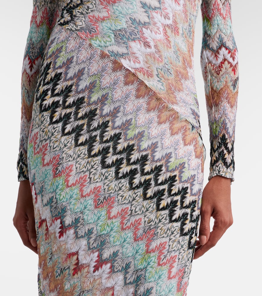 Zigzag lamé maxi dress