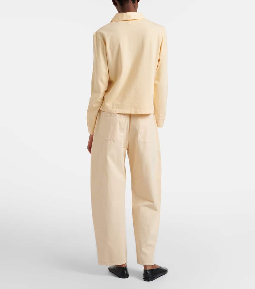 Chloe cotton barrel-leg pants