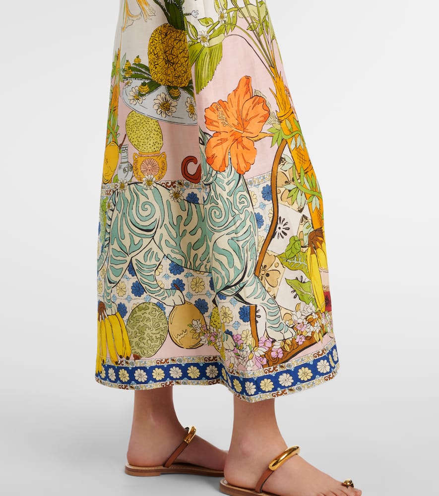 Alémais Hazel printed linen-blend maxi dress