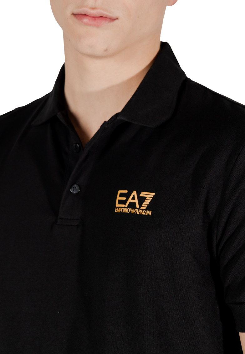 Black Logo Shirt Collar Polo