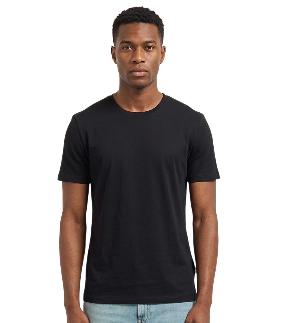 Black Slim Solid Shirt