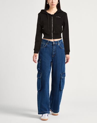 Woman Sweatshirt Black Size S Cotton, Polyester
