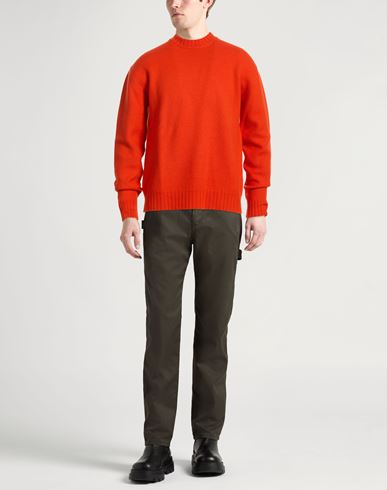 Man Sweater Tomato red Size 36 Wool