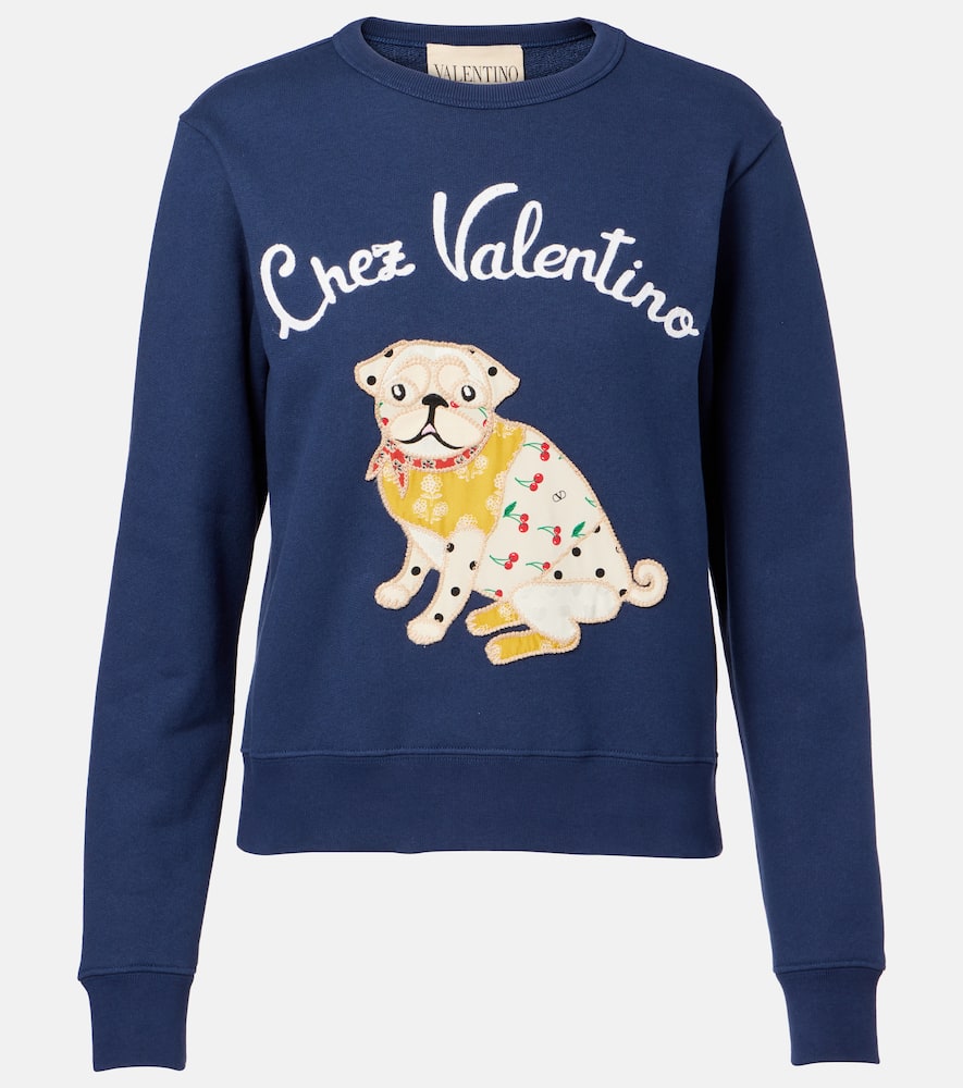Embroidered cotton jersey sweatshirt