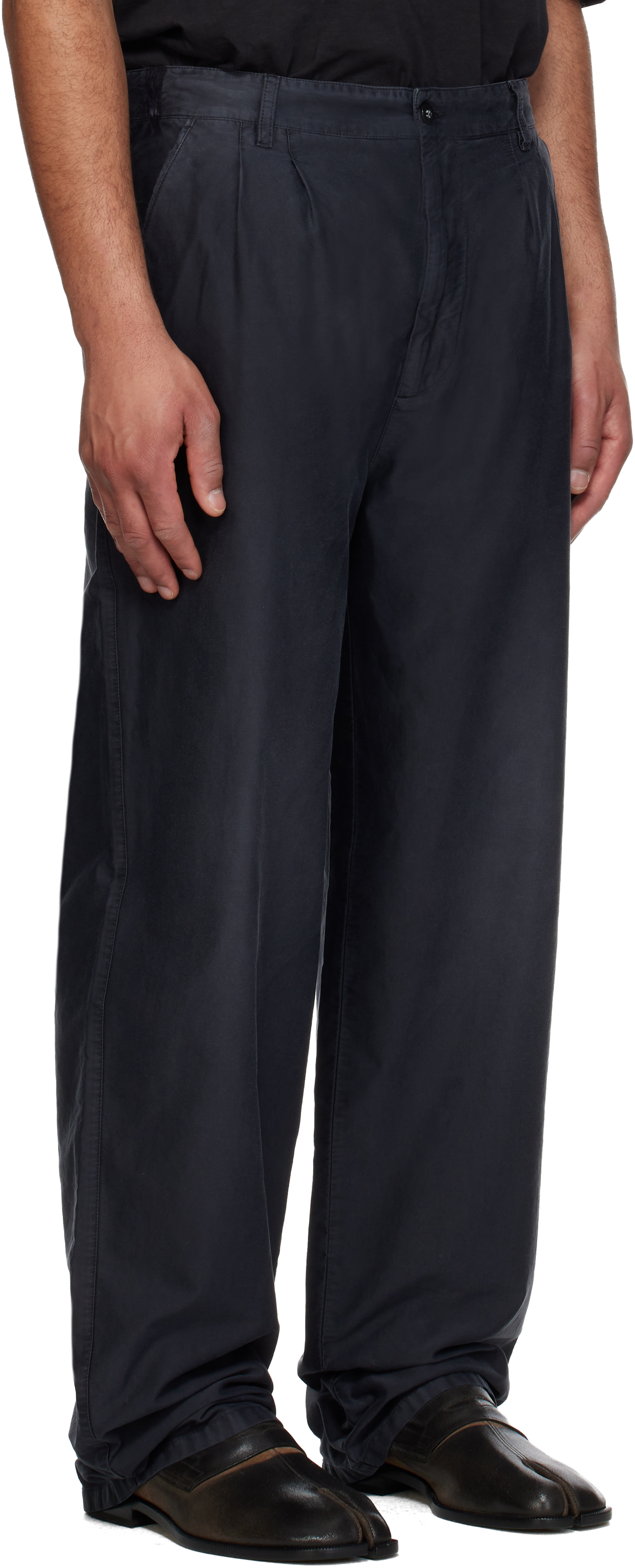 Black Unbrushed Moleskin Trousers