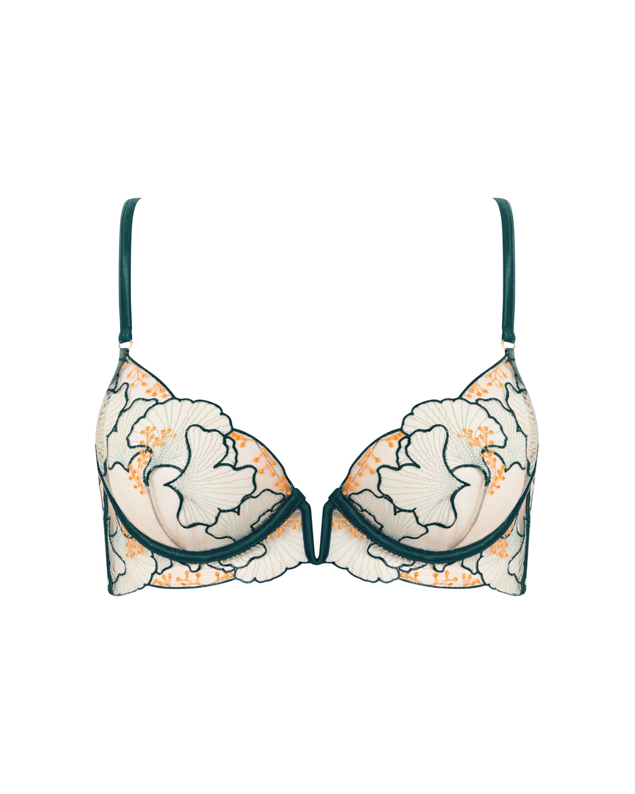 Bluebella Gianna Sheer Longline Bra Green/Orange