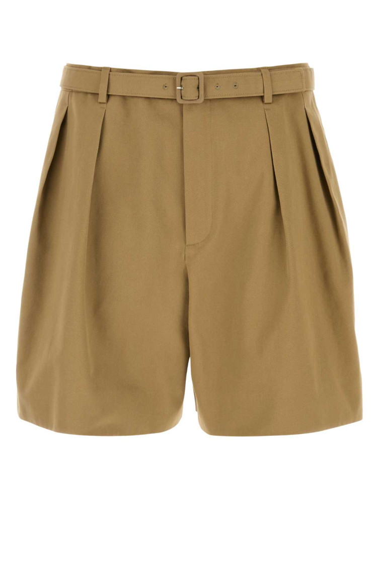 Beige Drill Bermuda Shorts