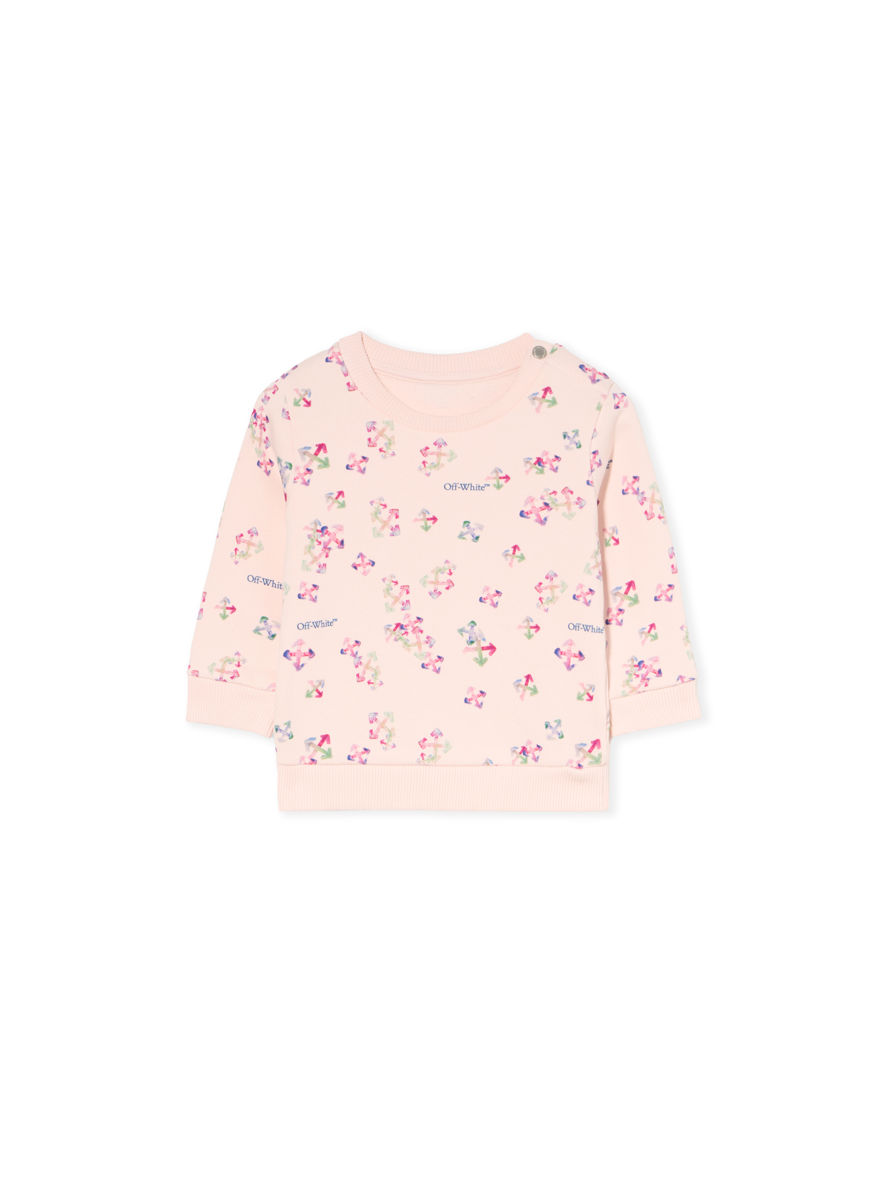 Aop Arrow Crewneck Logo Sweatshirt - Kids Girl's Clothing Soft Pink