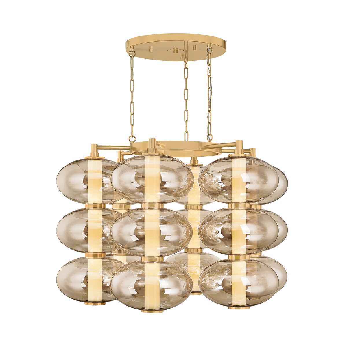 Vintage Brass LED Chandelier from the Toulouse Collection