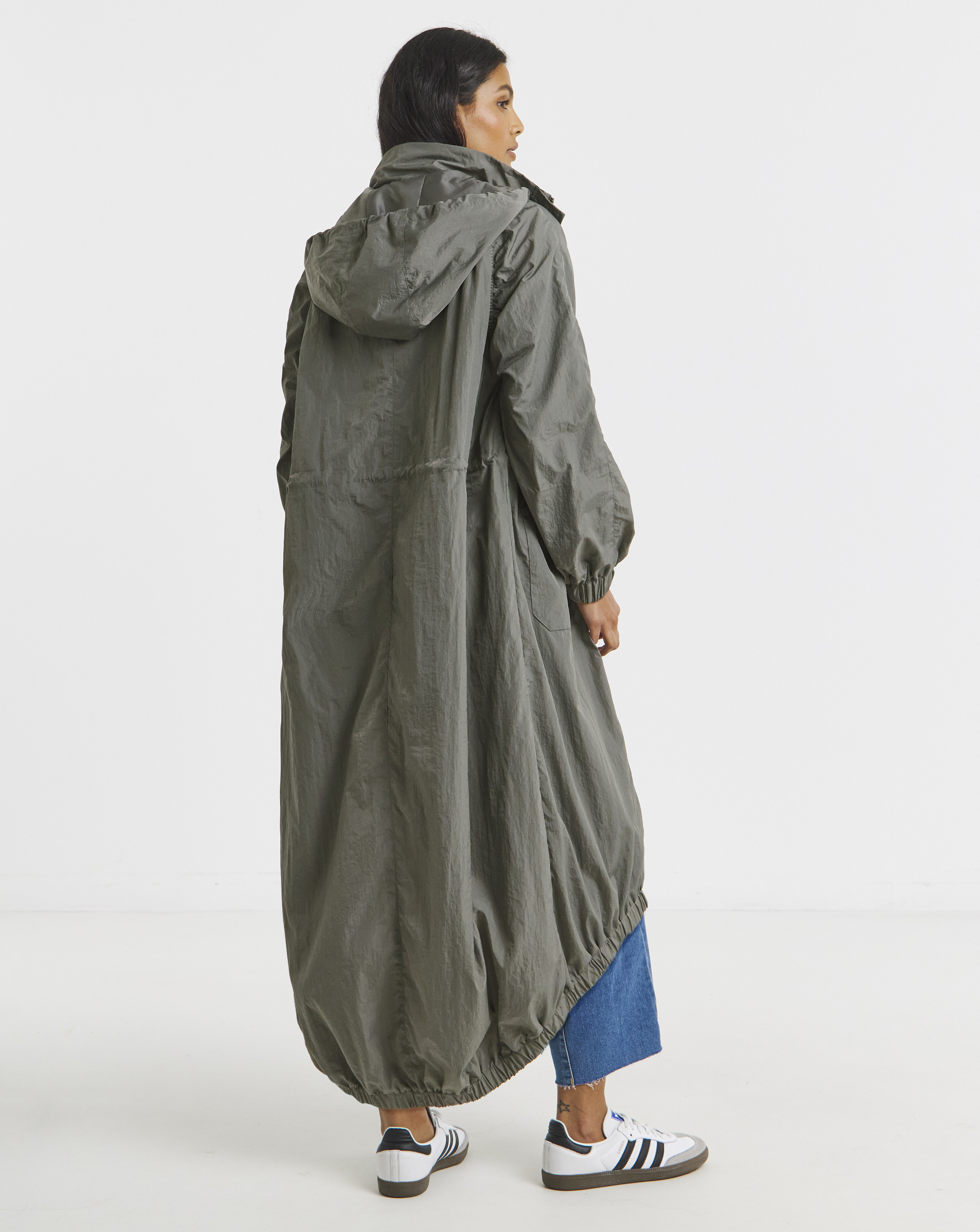 Grey Pocket Detail Parachute Parka