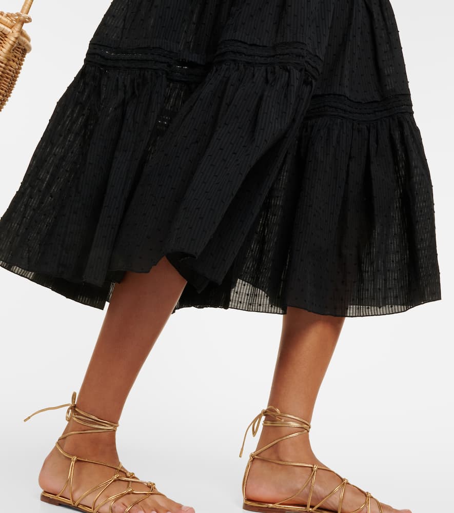 Brie cotton-blend midi skirt