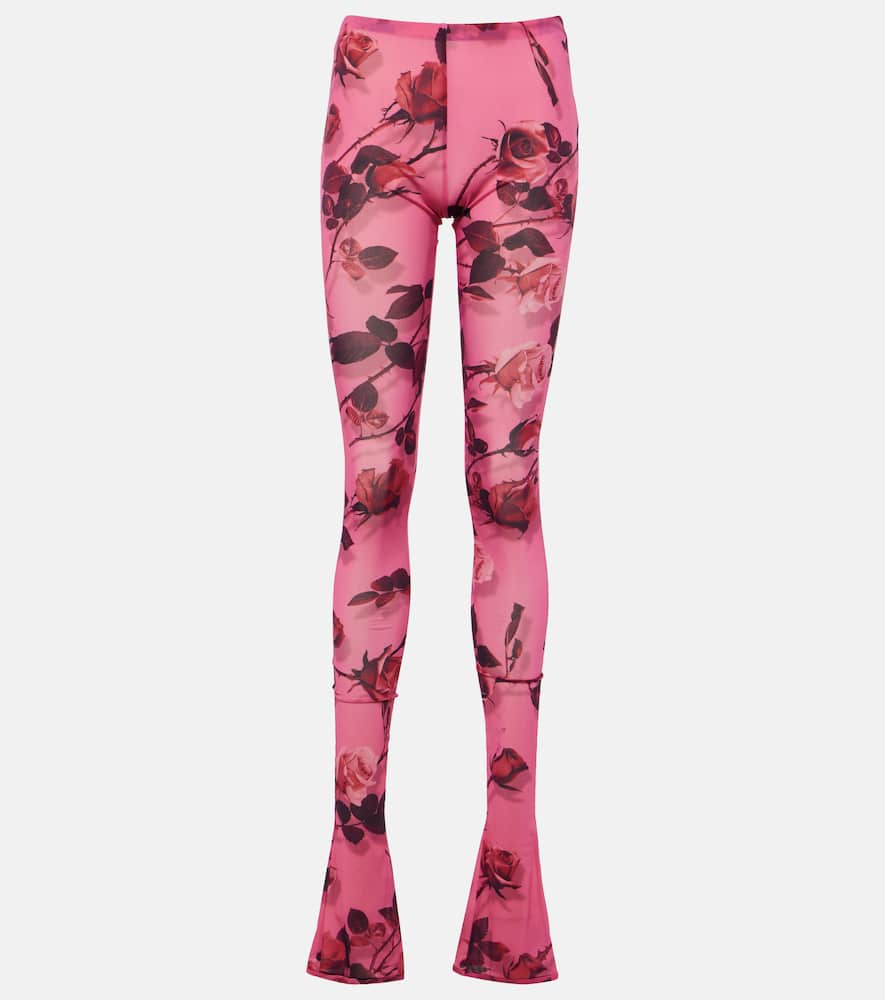 Semi-sheer printed leggings