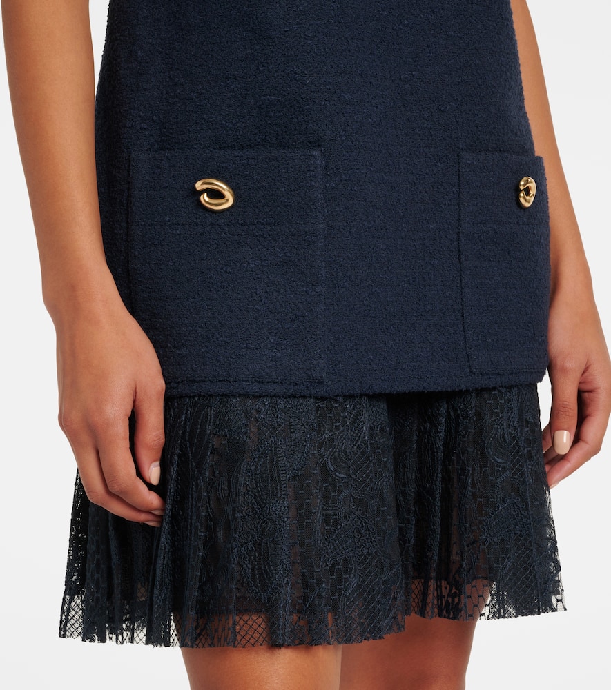 Tweed and lace minidress