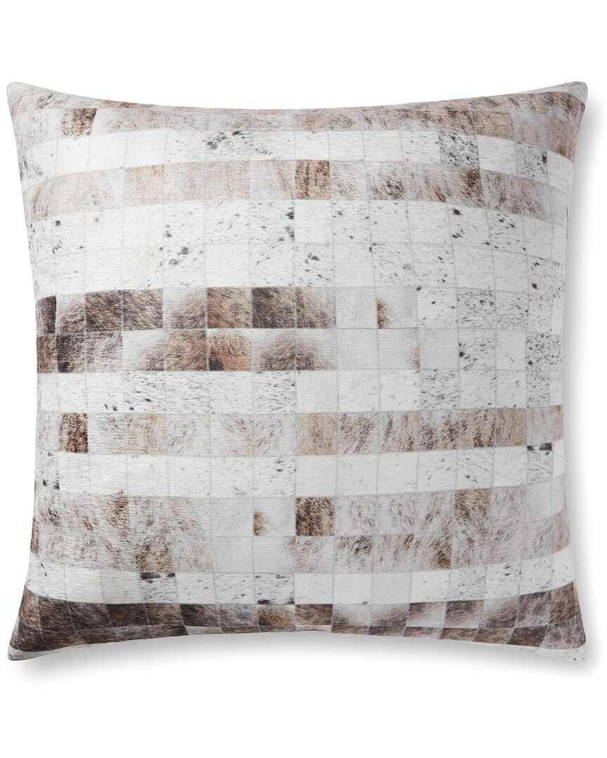 Woven Chenille Printed Faux Hide Poly-Filled Floor Pillow