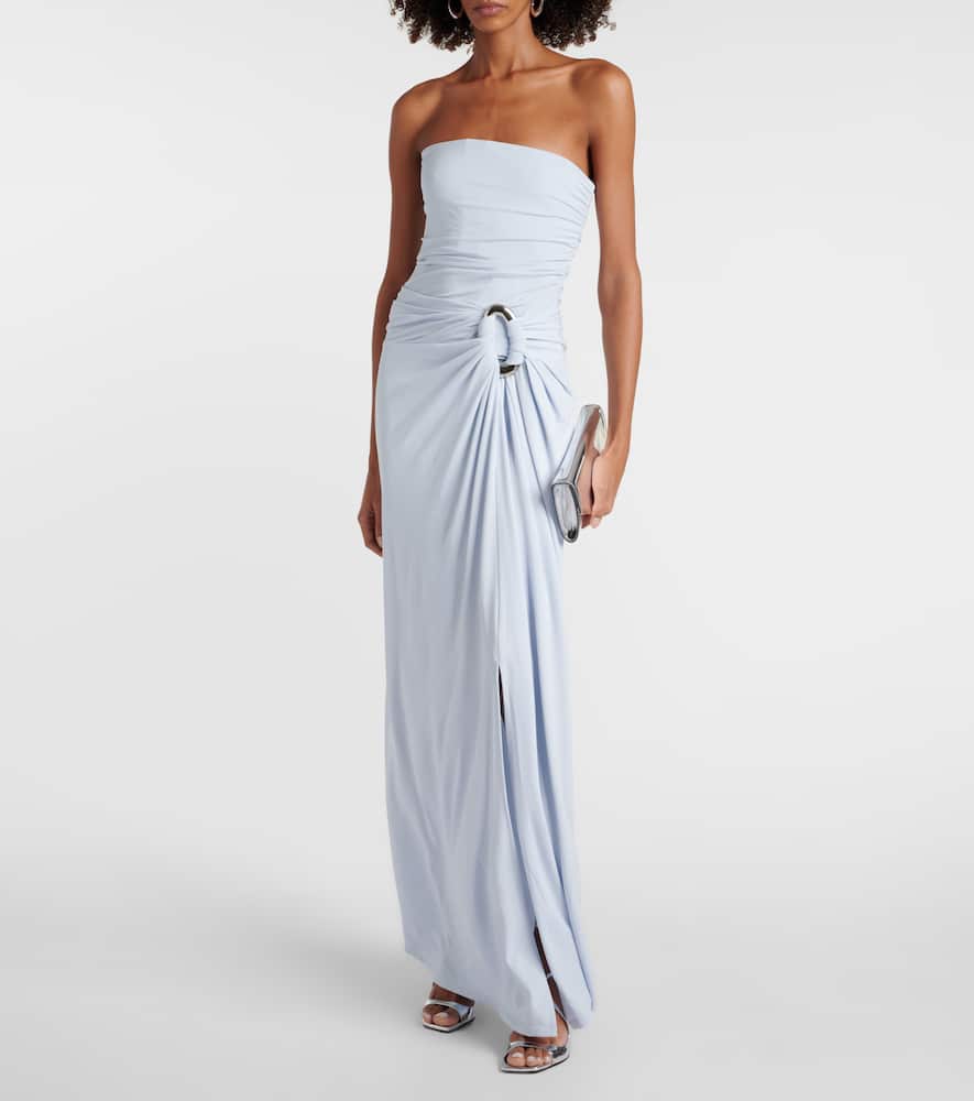 Simkhai Emma draped jersey bustier gown