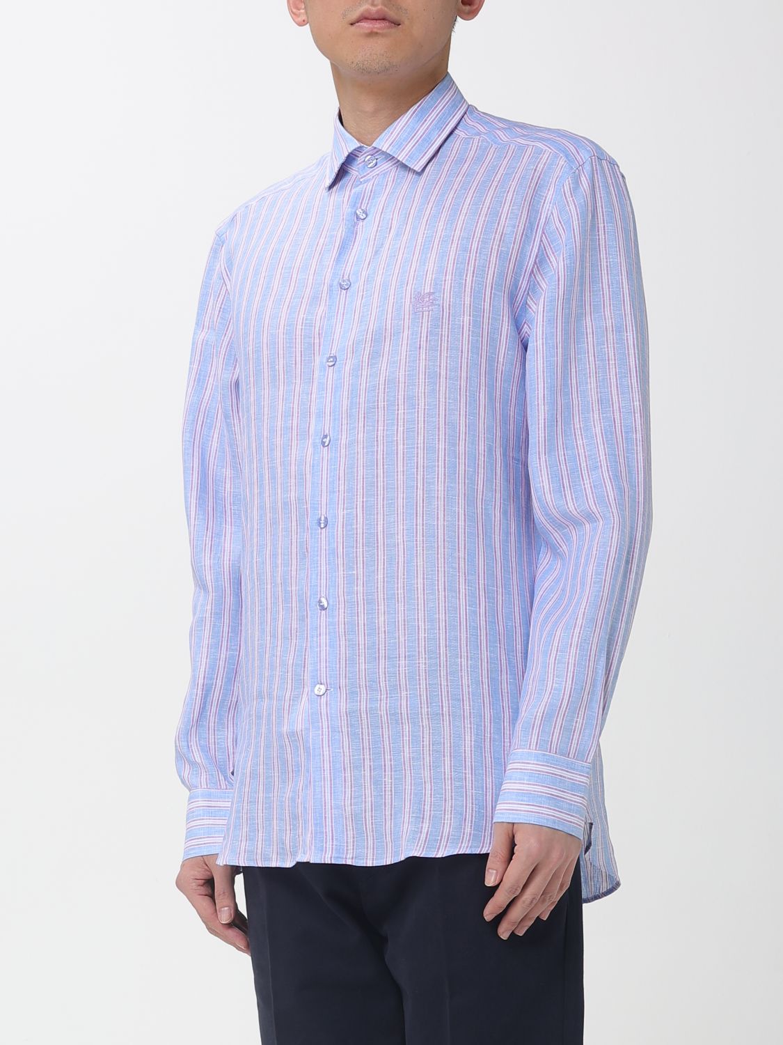 Shirt Men color Gnawed Blue